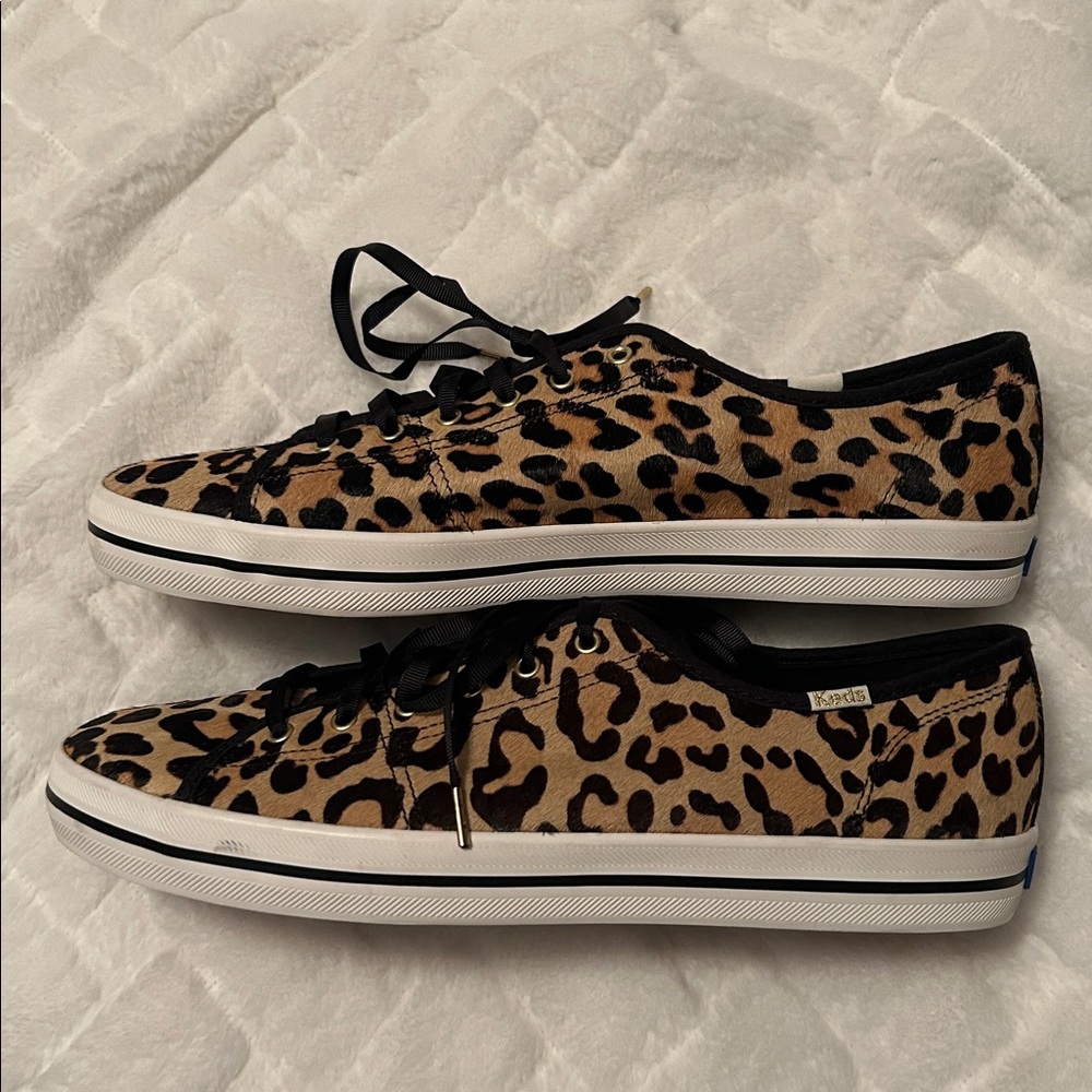 Keds for Kate Spade Black and Brown Animal Print Sneakers size 10.5 new w/o box - Picture 3 of 9